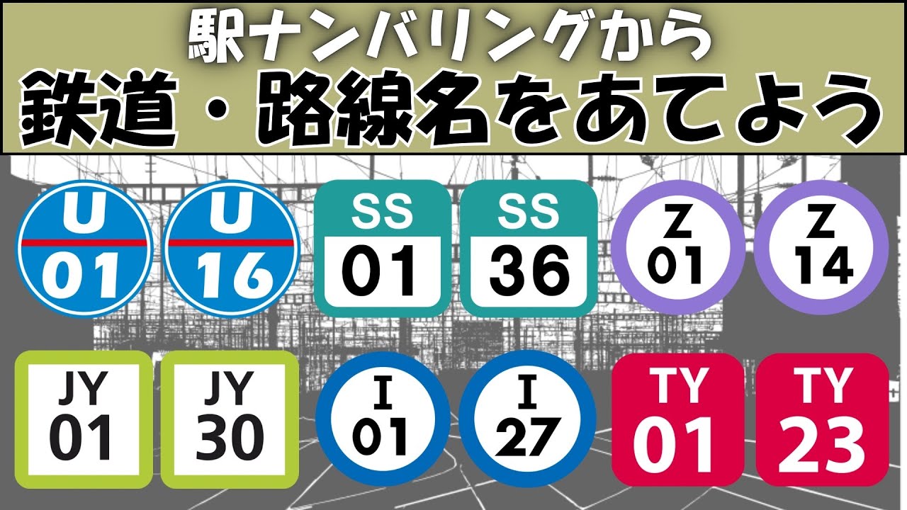 駅ナンバリングから鉄道・路線名をあてよう！【東京編 part1】