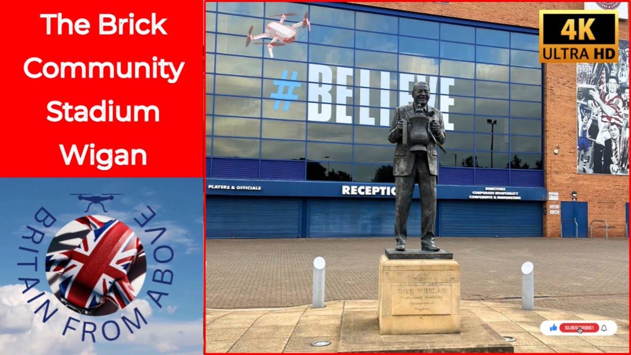 Drone flight over the Brick Community Stadium Wigan formerly the DW #stadium #dronevideo #football