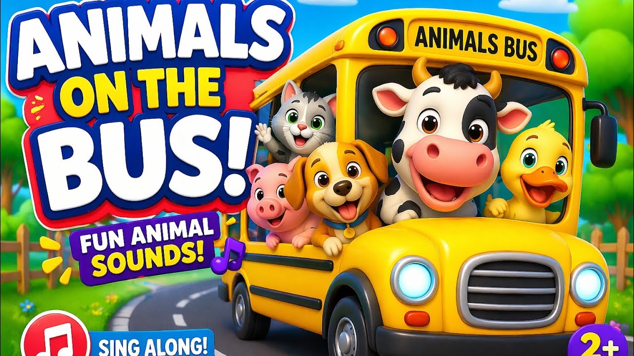 🚌 Animals on the Bus 🚍 | Fun Animal Sounds Song 🎵 | Learn & Sing with Kids Planet Safari.