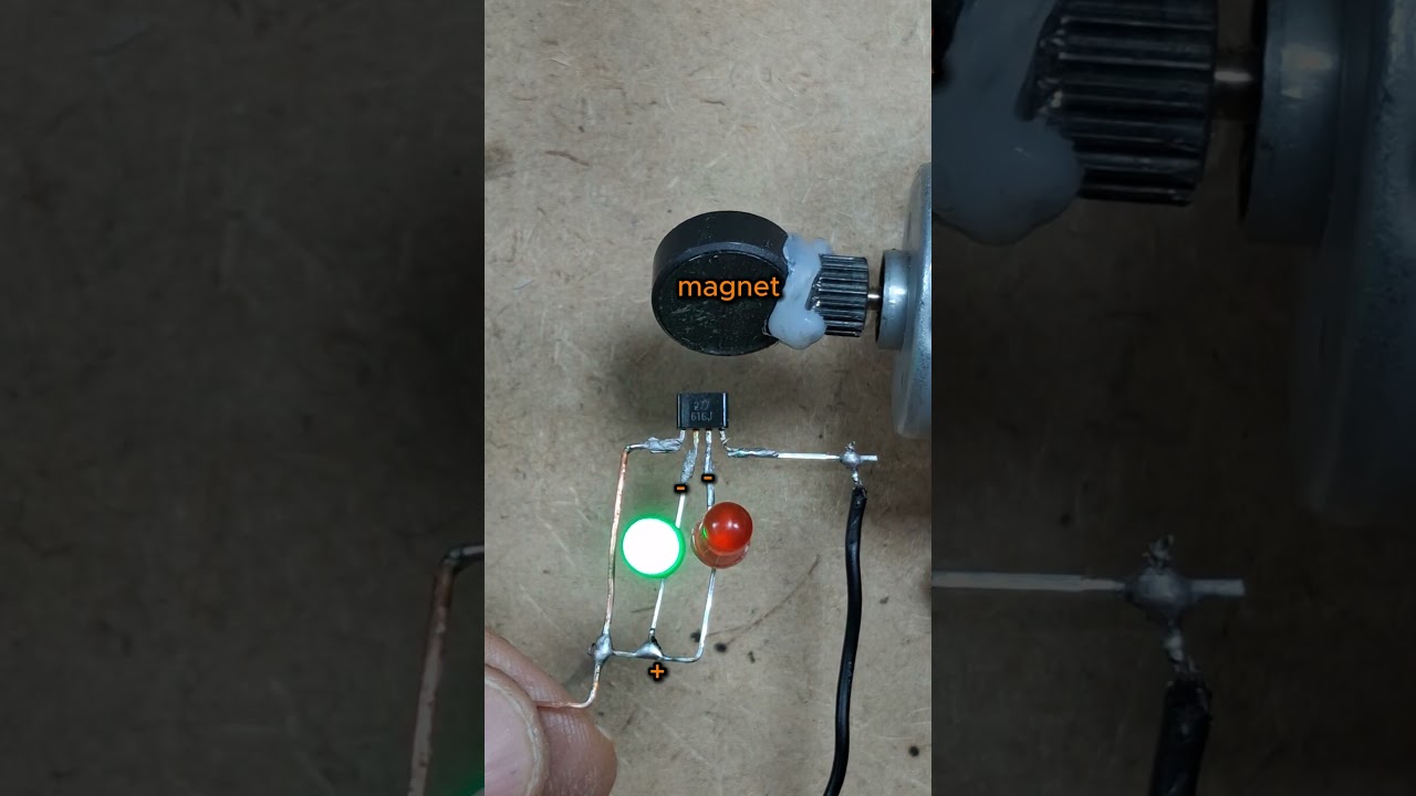 blinking LED with magnet and electromagnet  #ledblinker #experiment