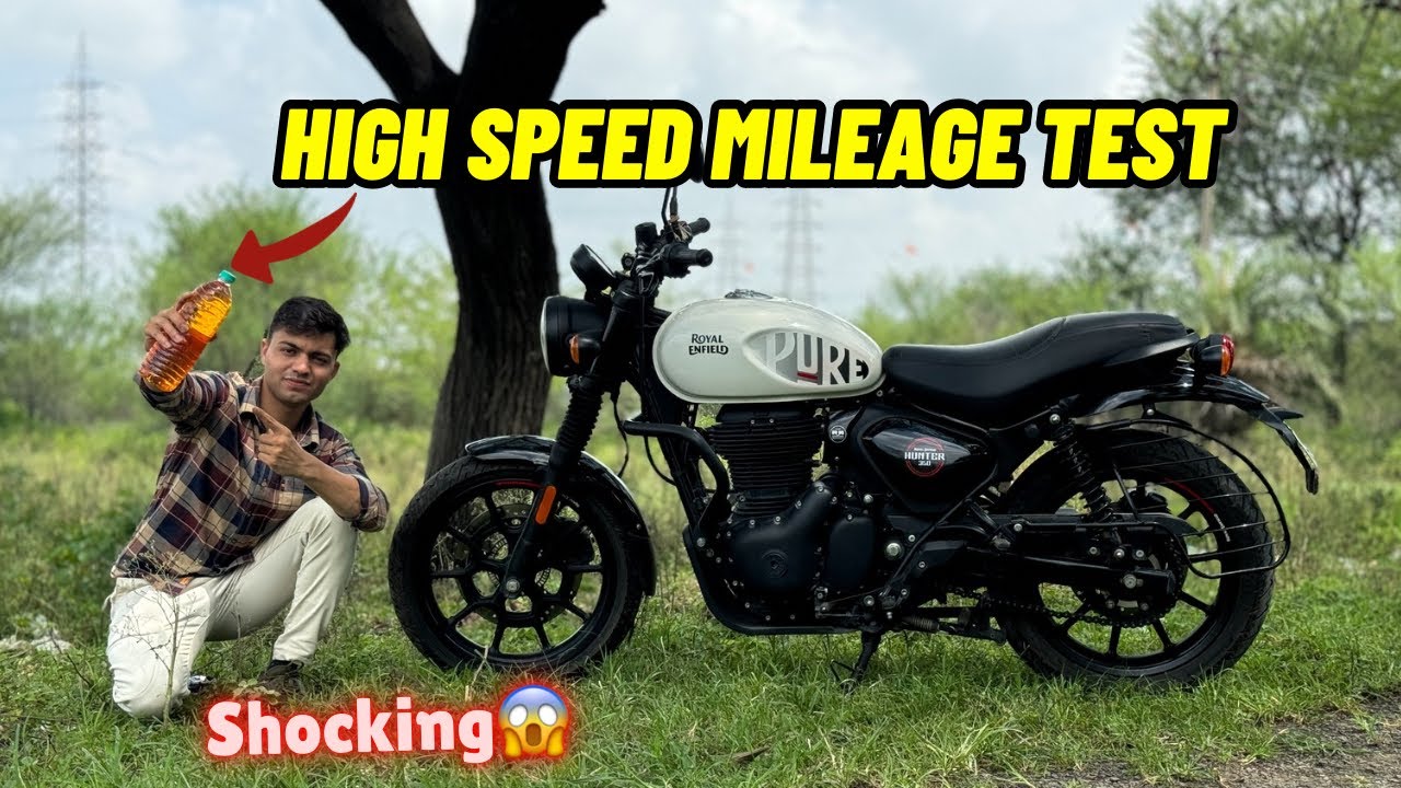 New Hunter 350 High Speed Mileage Test 🔥| RE Hunter 1Liter Mileage  |