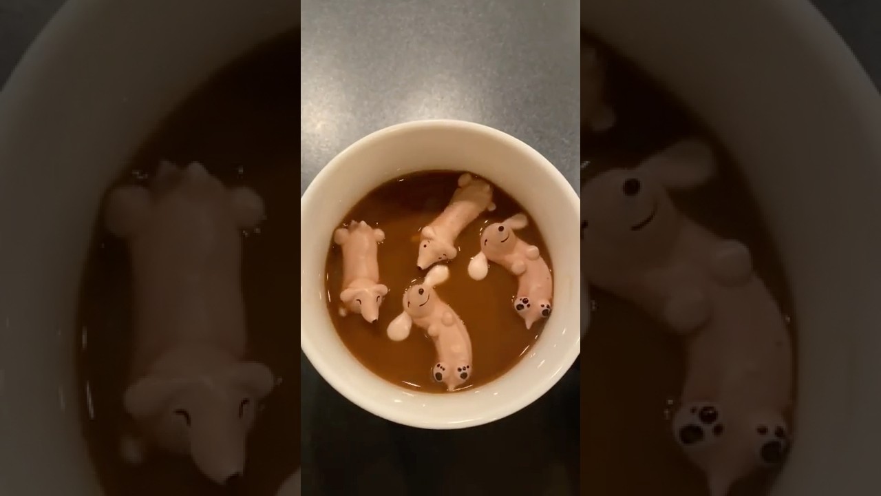 Floating wiener dog meringue cookies #shorts