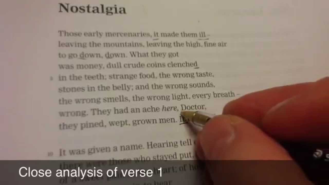 Complete analysis of Nostalgia, by Carol Ann Duffy
