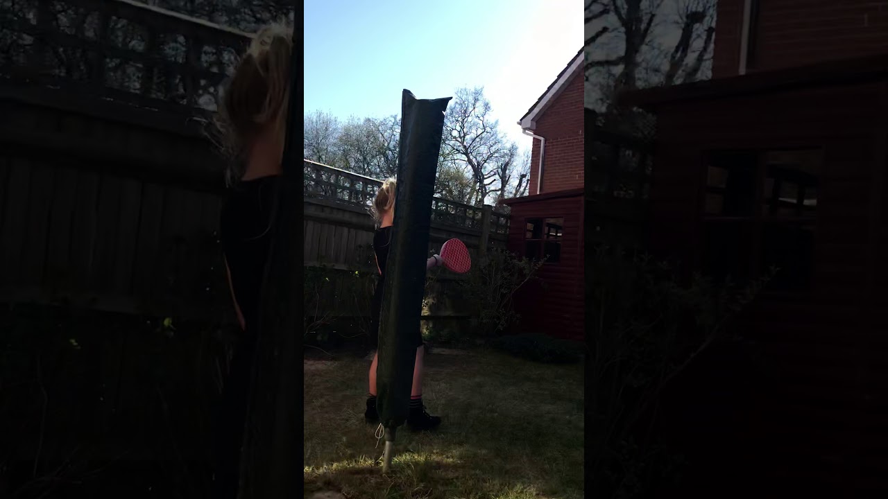 Me and my dad plays swing ball