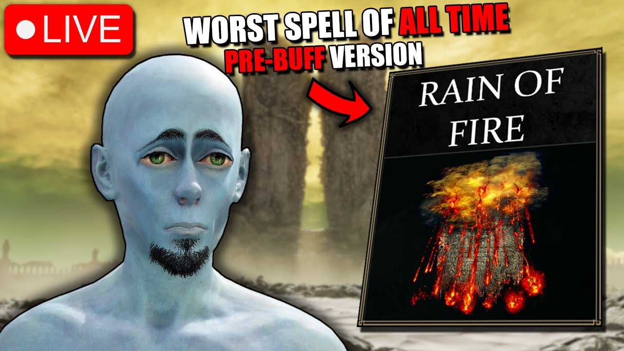 Elden Ring but i'm using the WORST spell of all time (pre-buff rain of fire) // STINK SOULS LATER