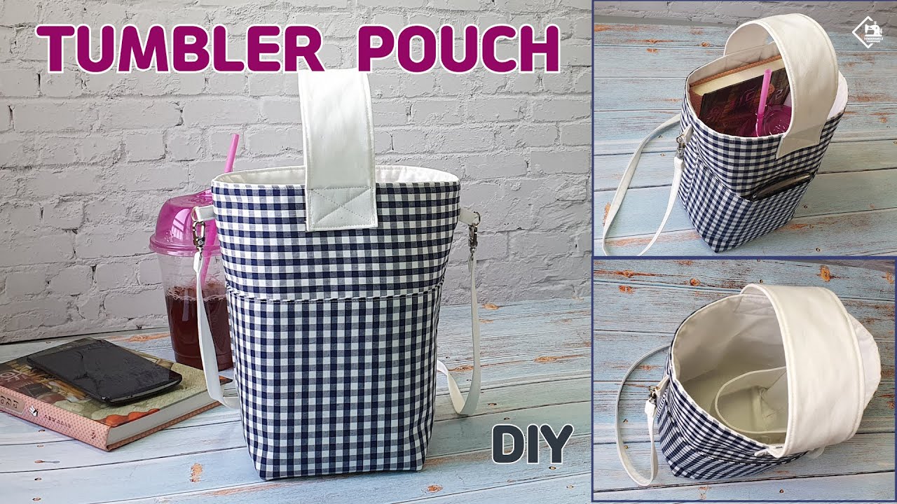DIY TUMBLER POUCH BAG/ DRINK HOLDER BAG/ BEVERAGE BAG/ SEWING TUTORIAL [Tendersmile Handmade]