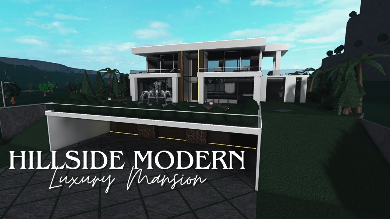 Hillside Modern Luxury Home SpeedBuild | Exterior Only | Bloxburg