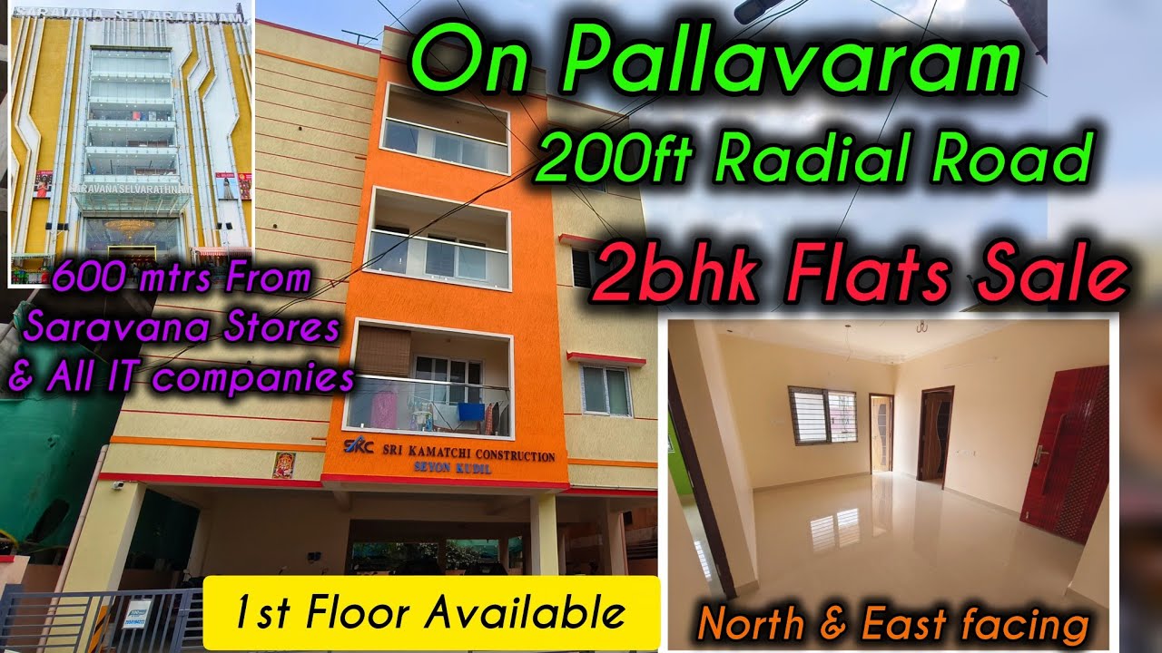 🏡On Pallavaram Radial Road 2BHK Flats for Sale in 1st Floor | 600mtrs to Saravana Selvarathnam🍃🛍️