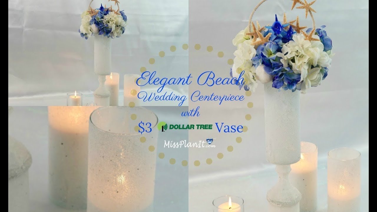 Tall Dolphin Beach Wedding Centerpiece with $3 Vase| Dollar Tree DIY | DIY Tutorial