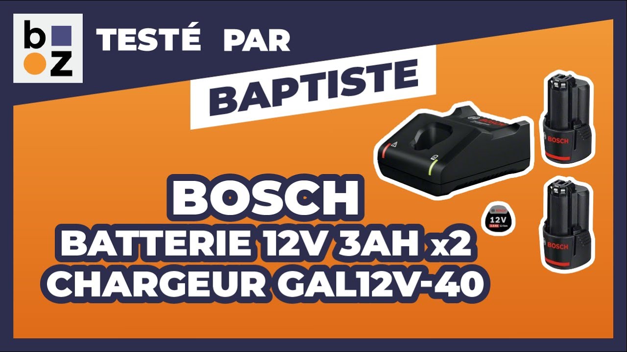 Batterie 12V 3Ah x2 + chargeur GAL12V-40 Professional - 1600A019RD BOSCH : Test et Avis