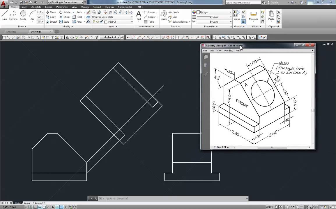 Вспомогательные виды AutoCAD