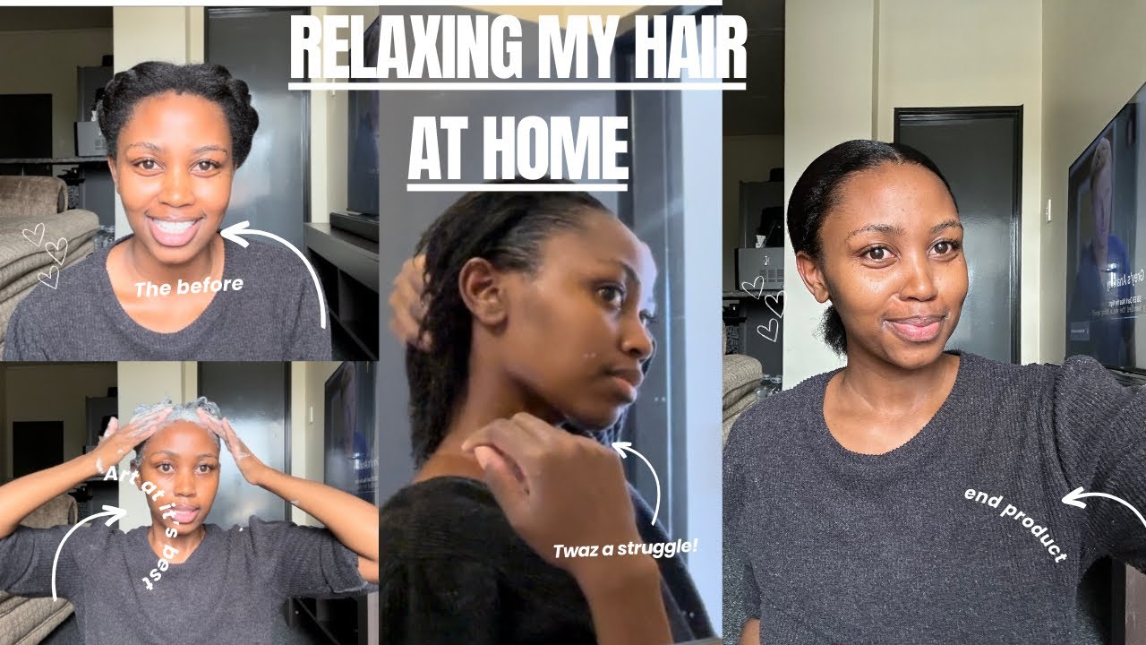 Relaxing my hair at home|| South African YouTuber
