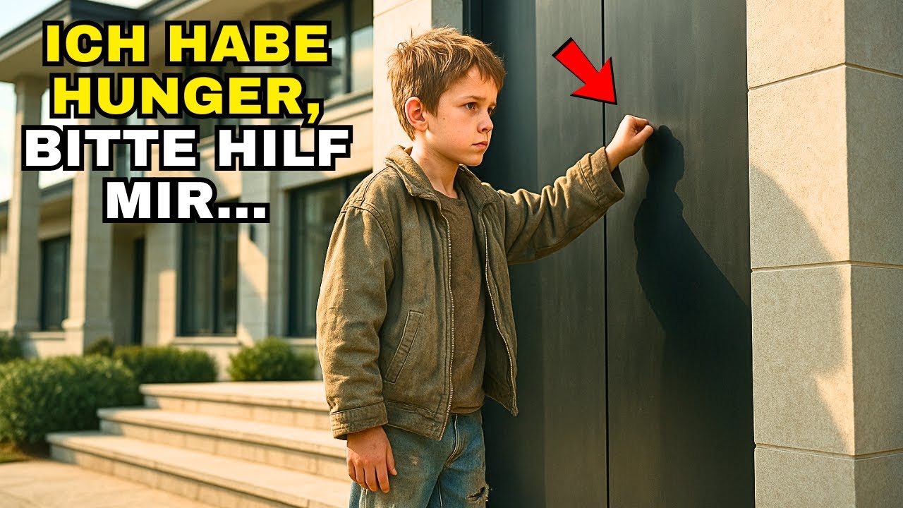 HUNGRIGES KIND KLINGELT AN DER VILLA, OHNE ZU WISSEN, DASS DER MILLIONÄR UM SEINEN SOHN WEINTE.