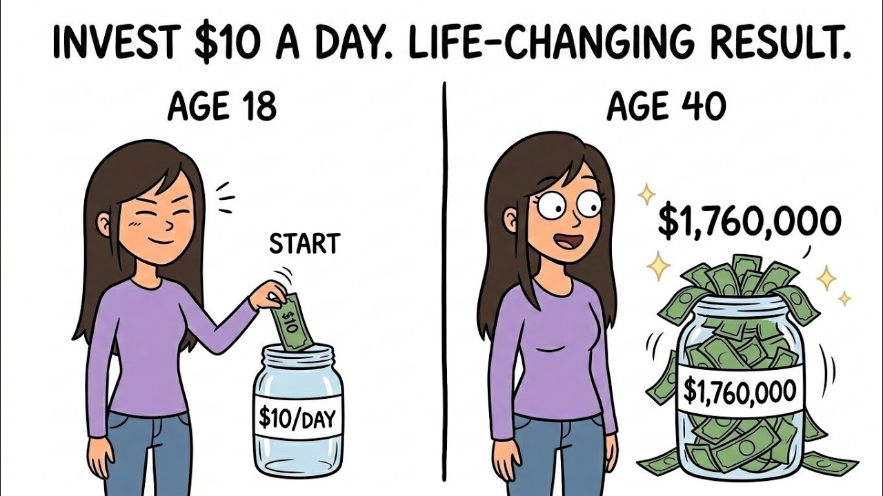 Что будет, если инвестировать по $10 в день с 18 до 40 лет? Эта сумма вас шокирует.
