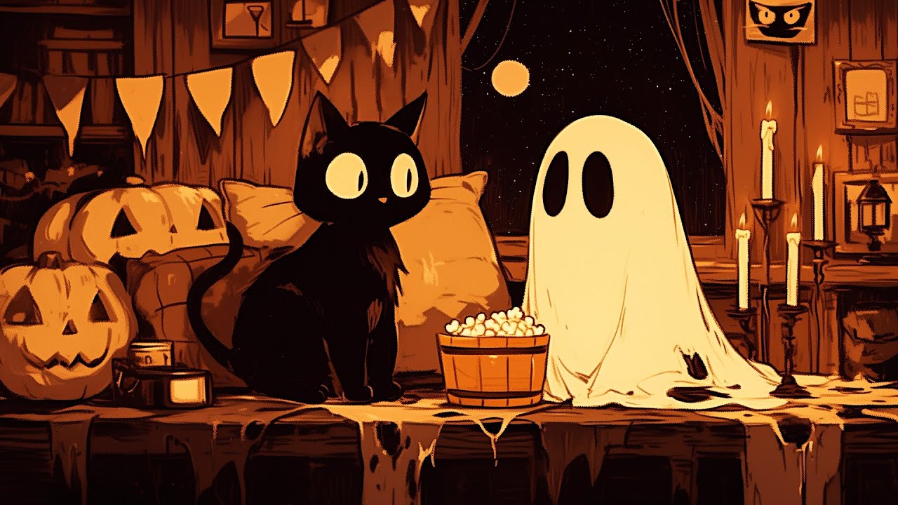 Spooky Cinema | Lo-fi Halloween Music for Chilling Out 🎃📽️