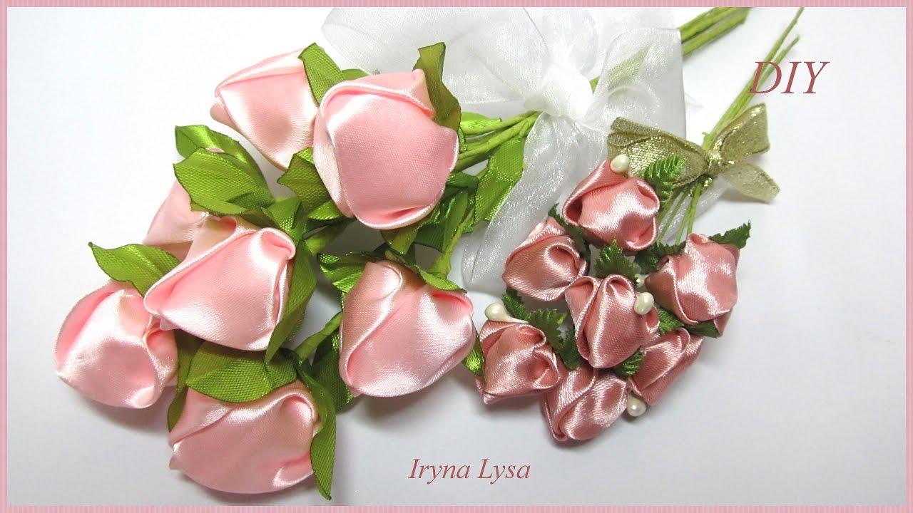 How To Make Rose Buds🌹 Satin Ribbon, tutorial