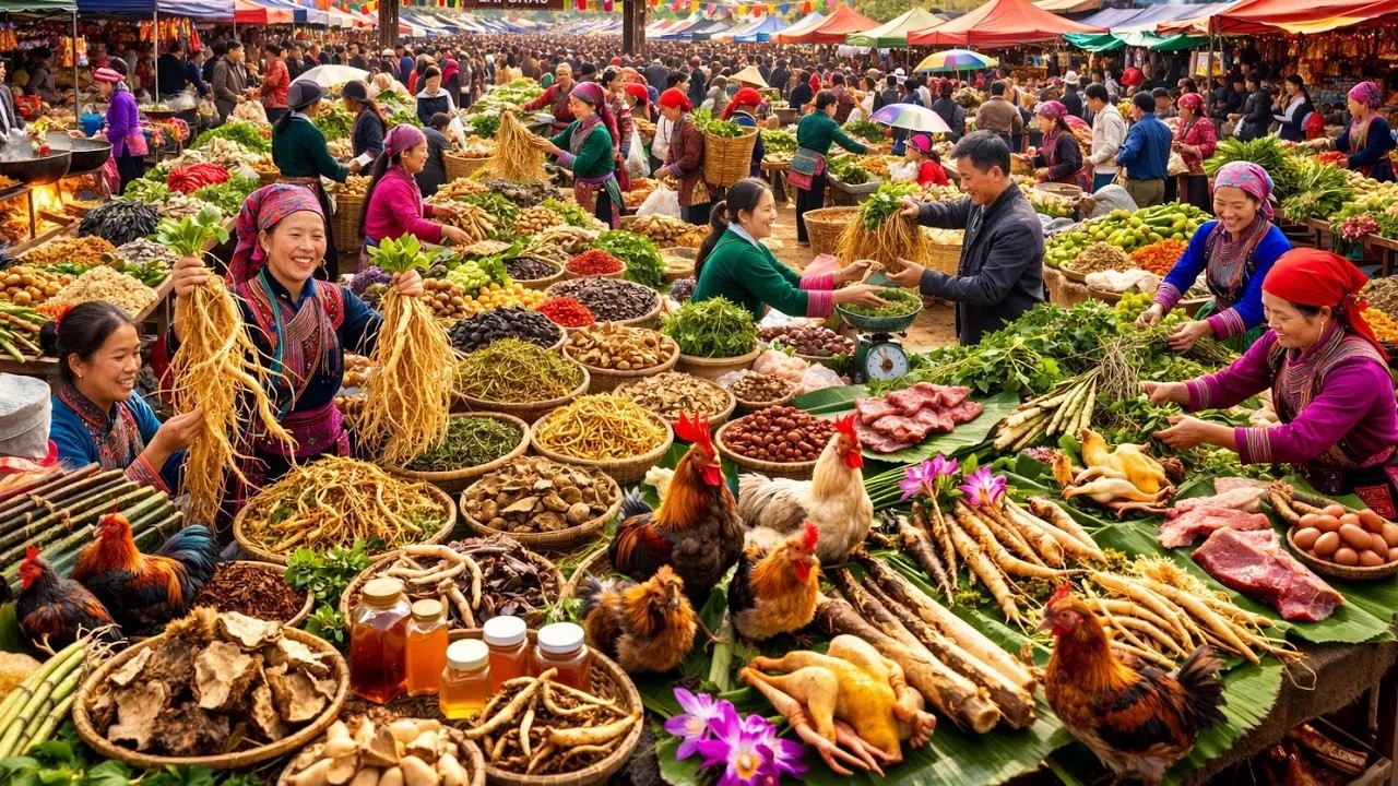 CHỢ ĐỒ RỪNG LỚN NHẤT CÁC TỈNH TÂY BẮC - ĐỒ RỪNG, DƯỢC LIỆU BÁN NGẬP LỐI | CHỢ BẮC HÀ LÀO CAI