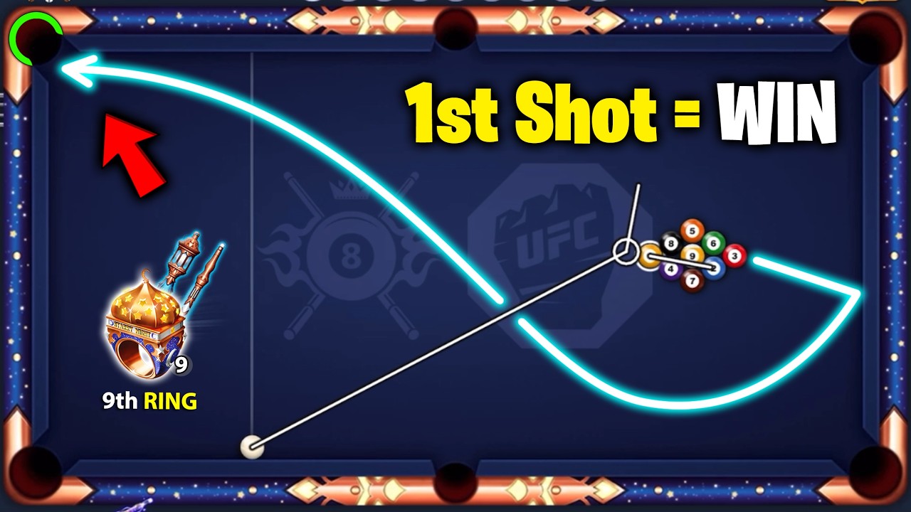 I WON on FIRST SHOT in Starry Night 9 ball Table - Golden Break & Awesome Trickshot - GamingWithK