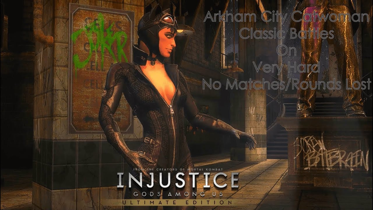 Injustice: Gods Among Us - Arkham City, Женщина-кошка, классические битвы на очень сложном уровне...