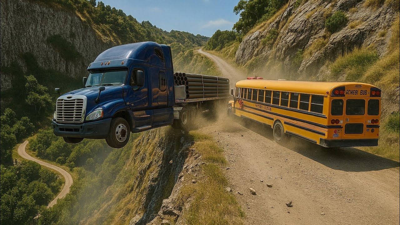 IMPOSSIBLE Truck vs Bus Crash on a Cliff Edge! Crash Compilation #92 | BeamNG Drive.