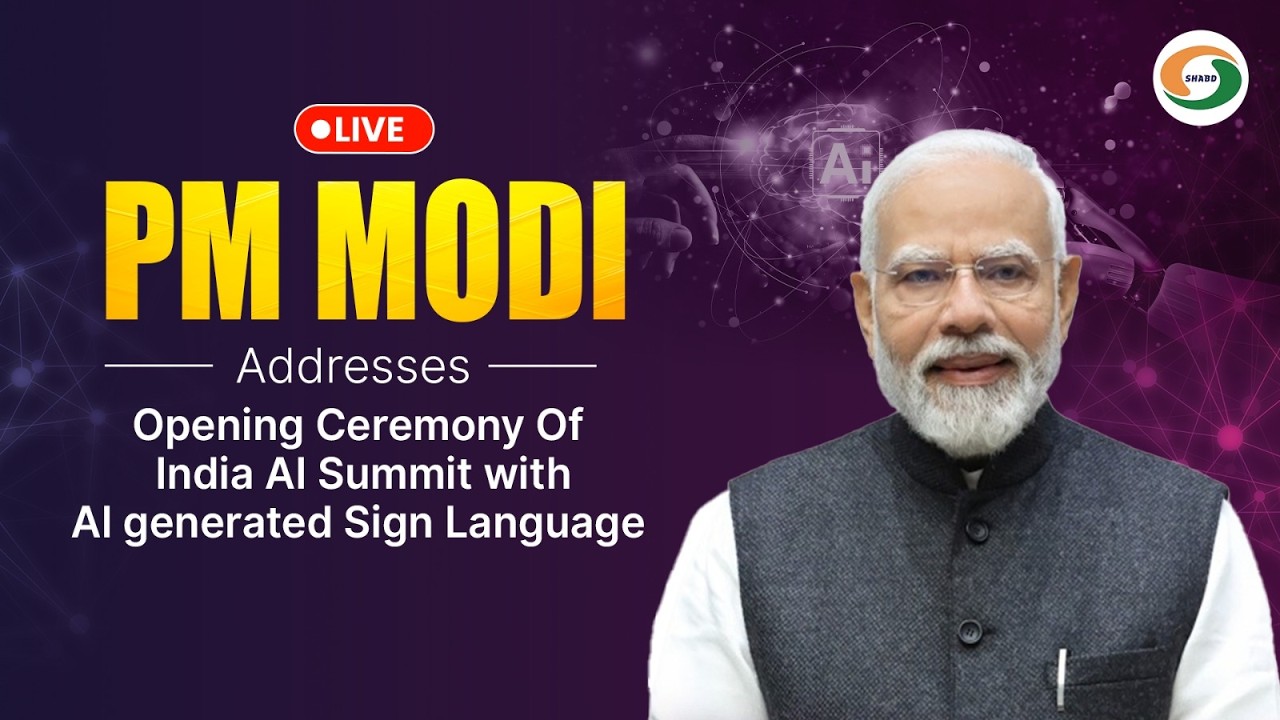 PM Modi addresses Opening Ceremony of India AI Summit with AI generated Sign Language Interpretation
