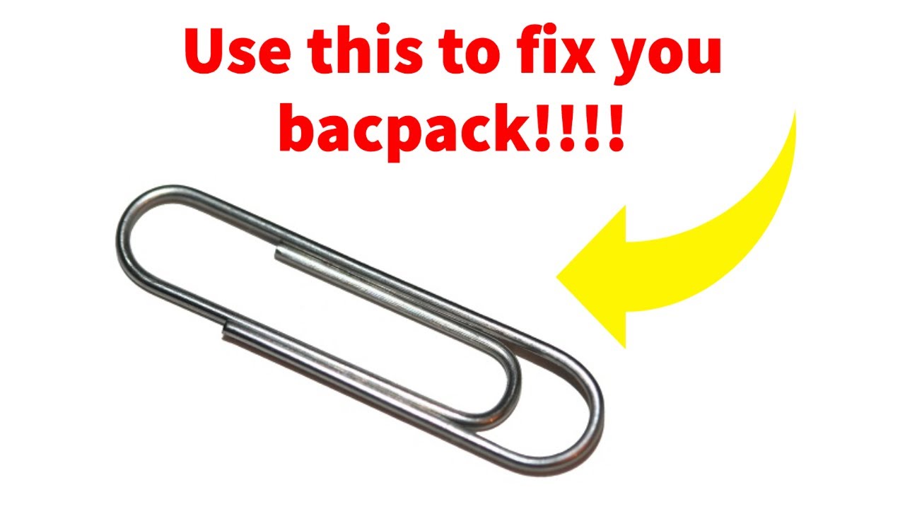 How To fix any backpack zipper with a paper clip!!!!