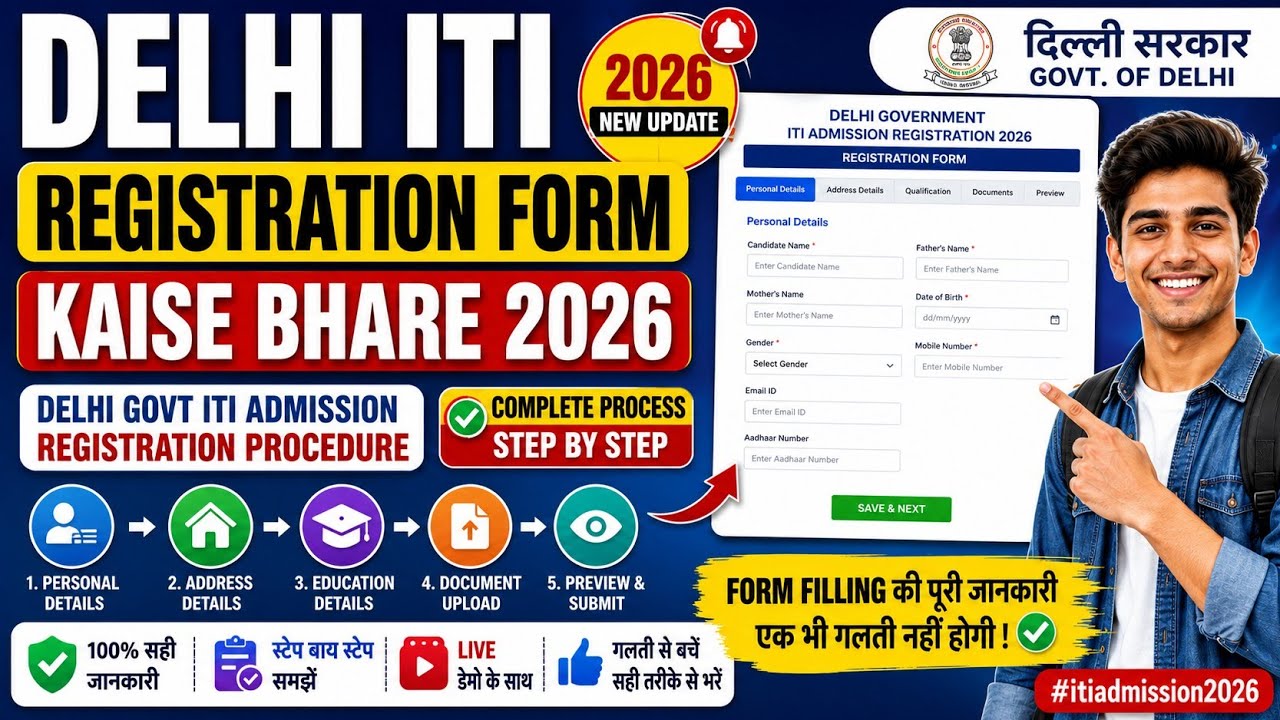 Delhi ITI Online Registration Form Kaise Bhare 2026 | How to Fill Delhi ITI Online Admission Form 