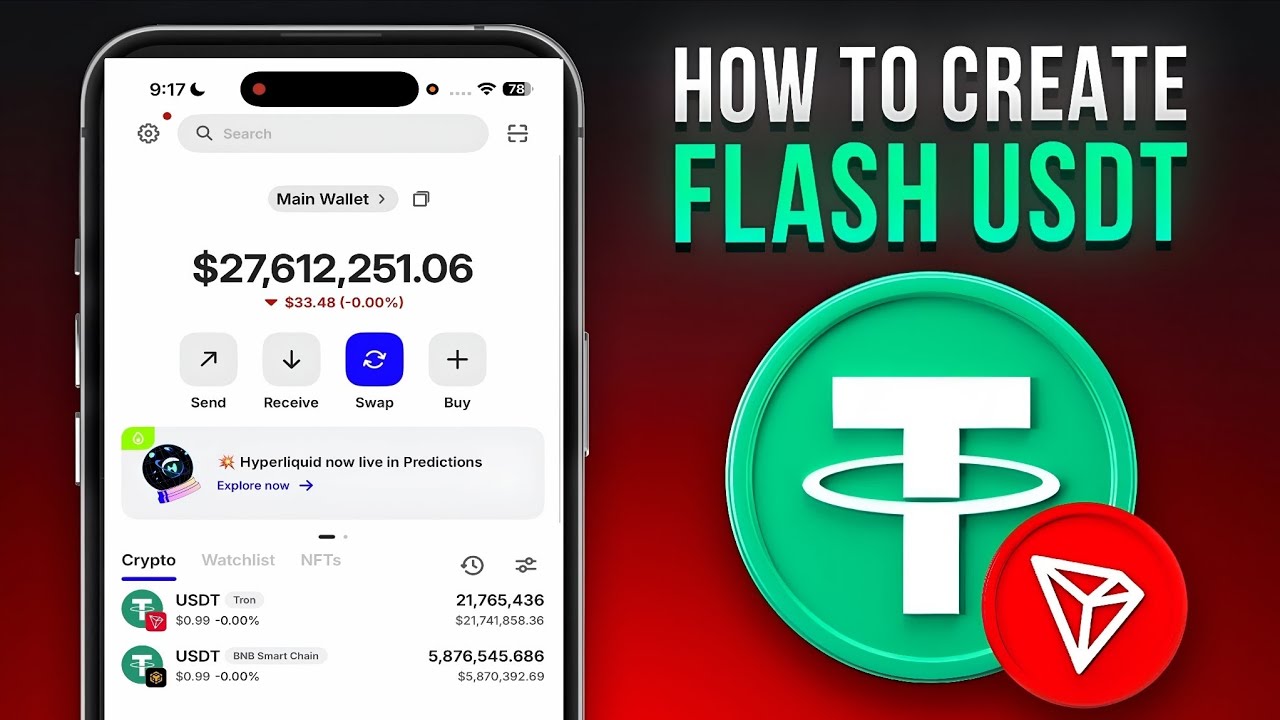 How to create flash usdt 2026|Live trust wallet to Binance| Flash USDT Trc20, bep20