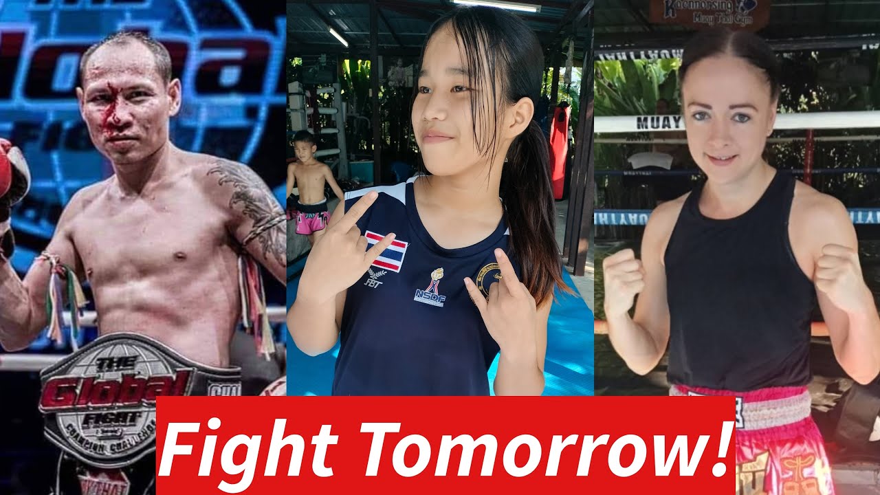 Tomorrow fight! Remina & Trainer & foreign fighter!! 明日はレミナとトレーナーと外国人練習生のトンクワーオの試合です！！