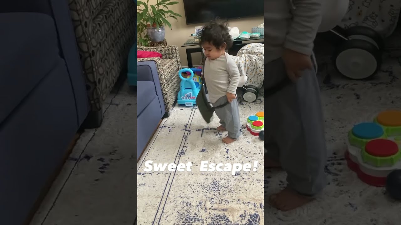 Escape! #trending #baby #funny #toddlerfun #cute #purse #fashion #katespade#momlife#shorts#entangled