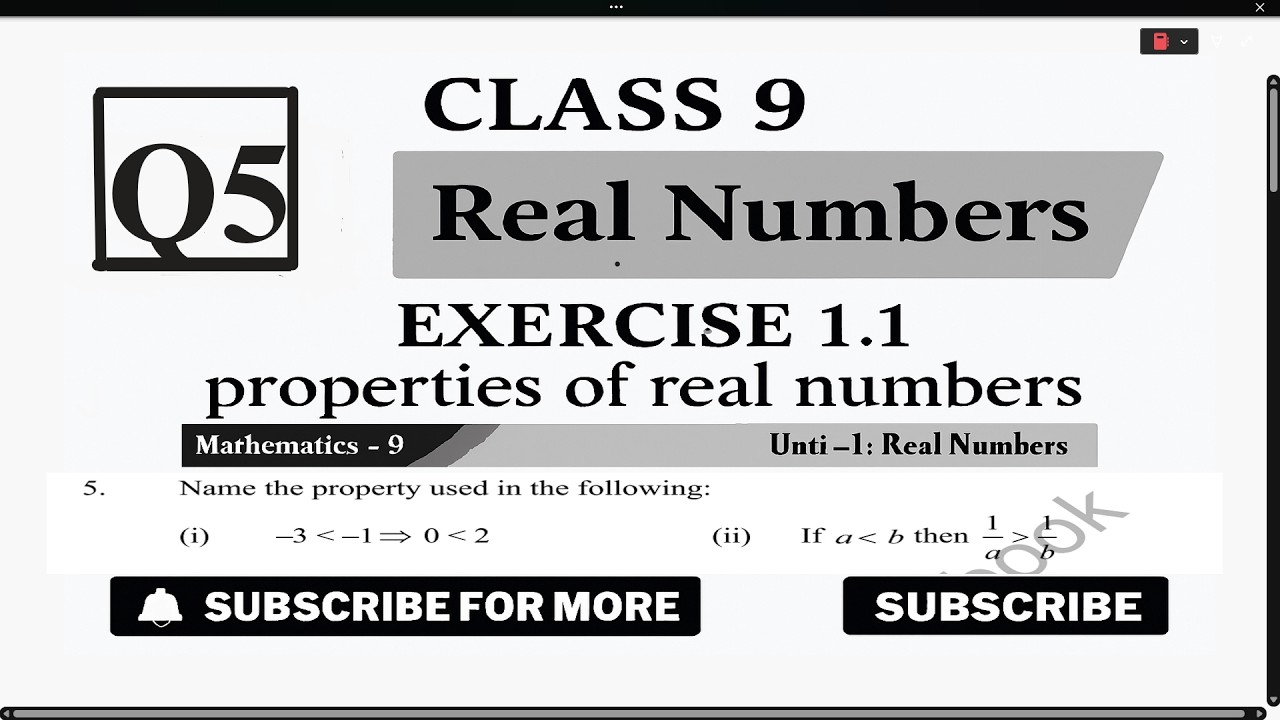 Exercise 1.1 Question 5 9th class math smart syllabus 2026