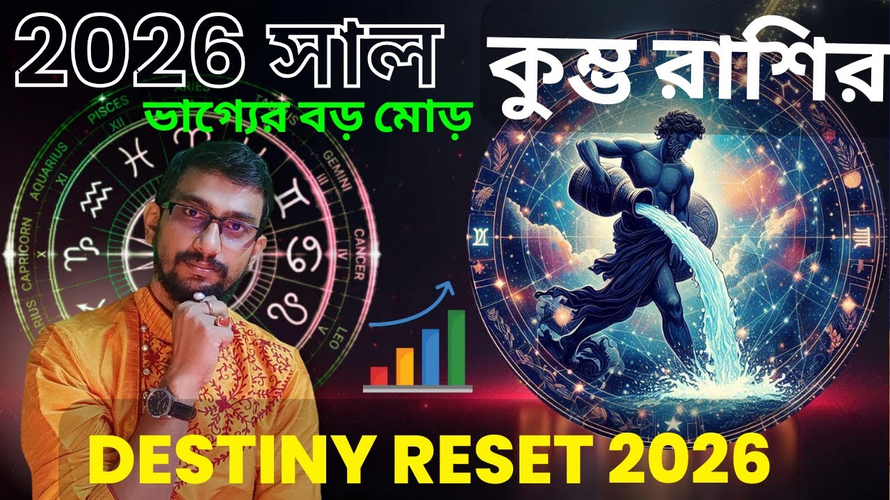 🔱 কুম্ভ রাশি 2026 কেমন যাবে? ভাগ্য বদলের বছর শুরু | Stability, Wisdom & Growth | Aquarius 2026