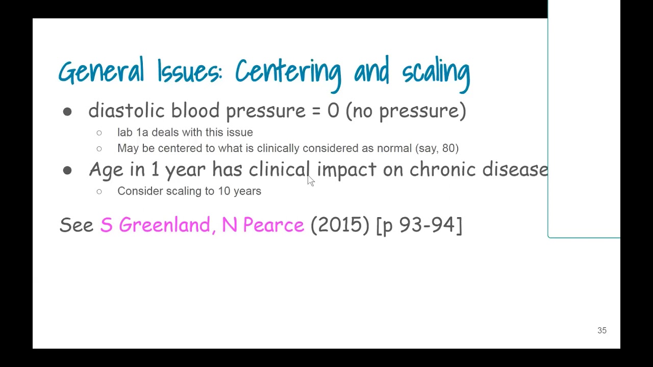 Centering and scaling and how that impacts interpretation