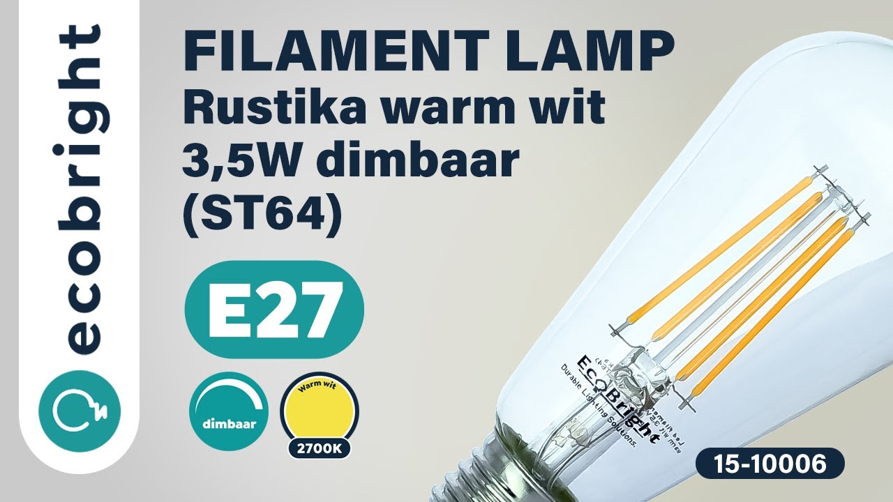Led filament E27 rustika warm wit 3,5W dimbaar (ST64) | 15-100006