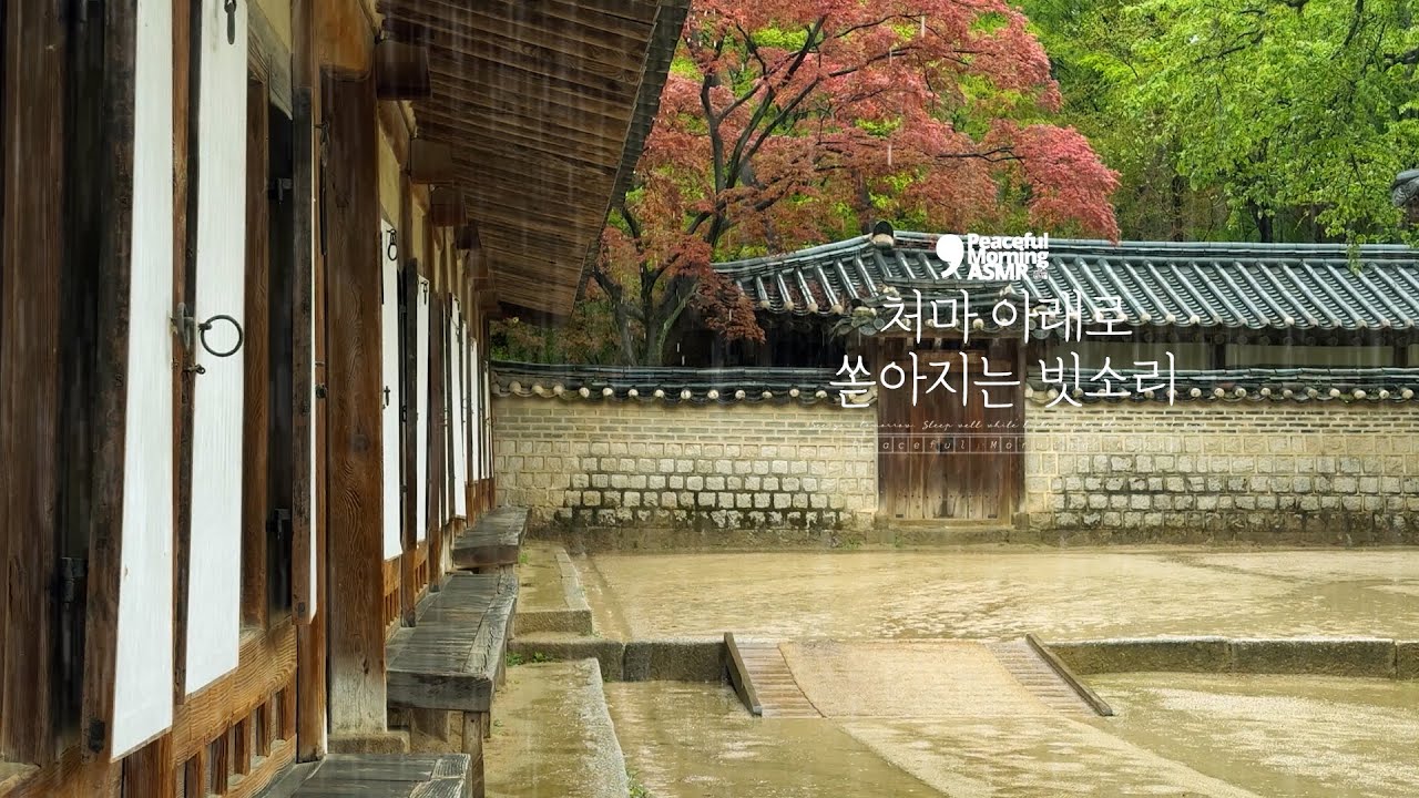 ASMR дождя, льющегося под безмятежным карнизом 🌧️