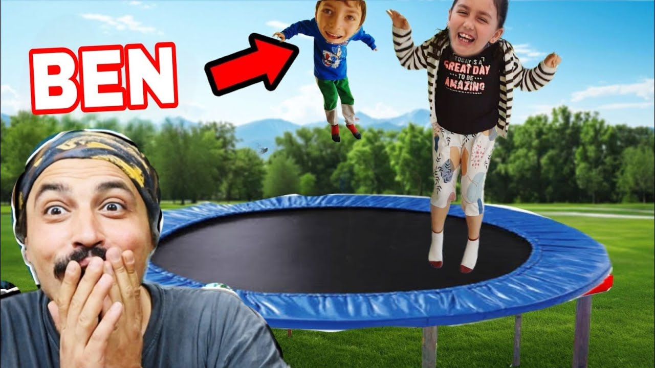 BAHÇEMİZE DEV TRAMBOLİN KURDUK! ÜSTÜNDE ZIPLAYARAK UÇTUK!