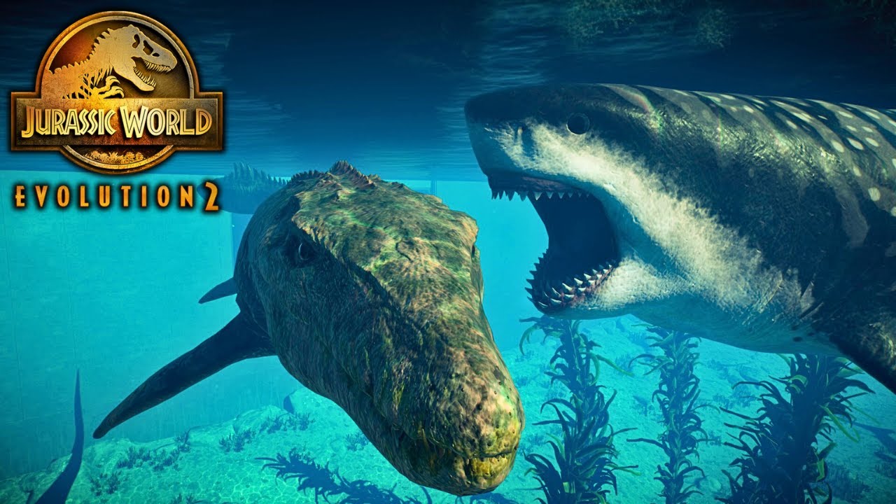 BATTLE ROYALE AQUATIQUE avec le MEGALODON | Jurassic World Evolution 2