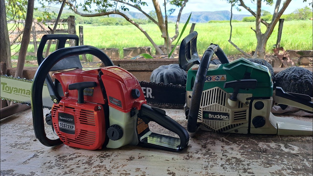 Vou trabalhar com duas motosserras, serviços leve e pesado, marcas Brudden e Toyama