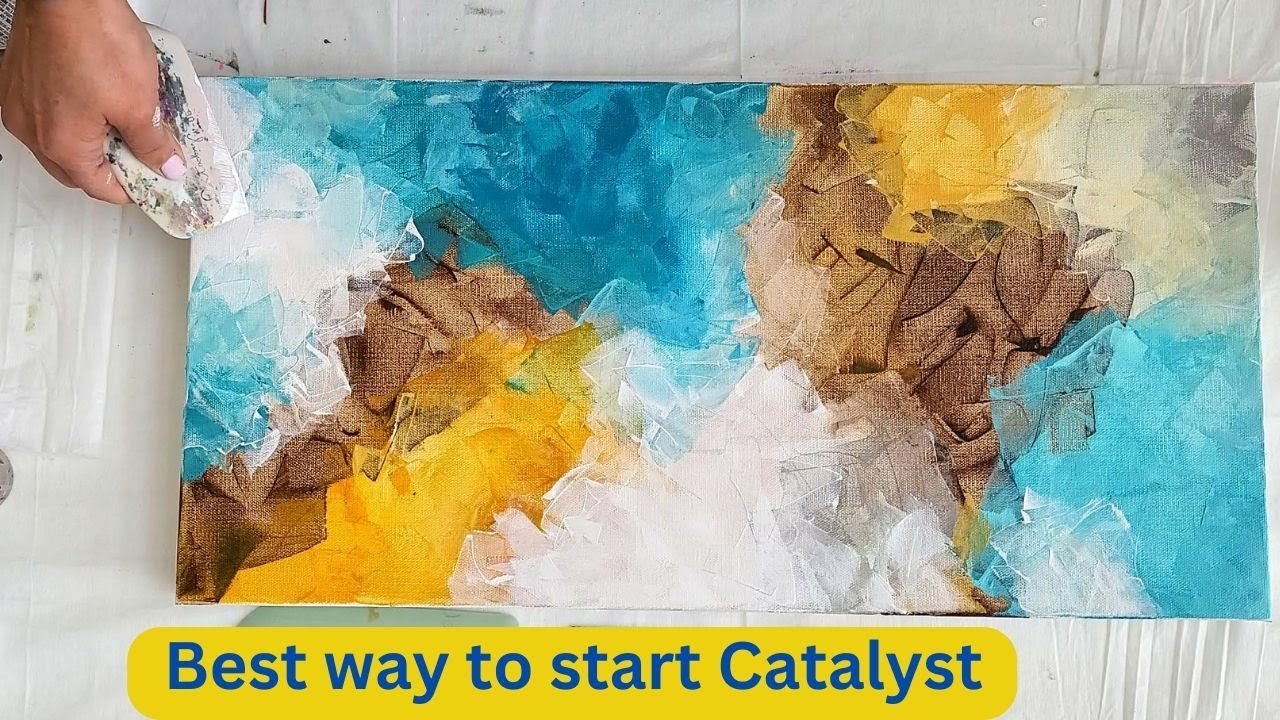 Catalyst wedge techniques for beginners | step by step abstract acrylic painting Peinture acrylique