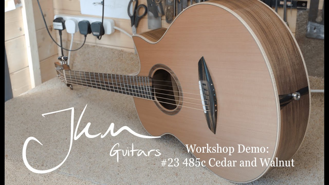 JKM Guitars Workshop Demo #23 Cedar and Black Walnut Hand Made Acoustic Guitar