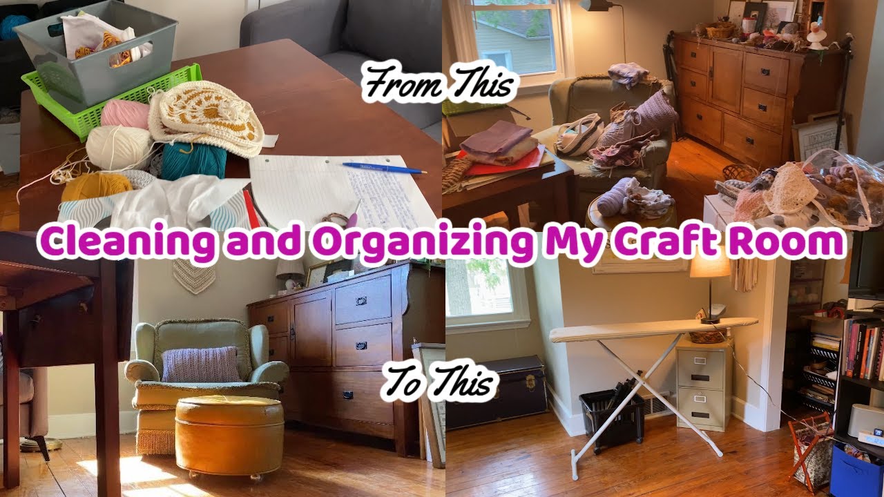 Satisfying Craft Room Clean Up | Untangle, Wind and Organize my Yarn with Me