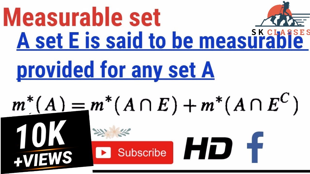 Measurable set II HINDI II MEASURE THEORY II