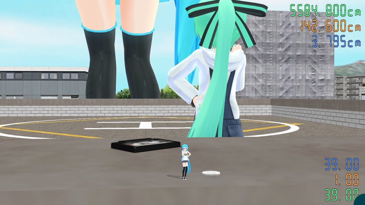 巨大化したり縮小したりするミクさんで「39」 - MMD Shrink/Growth Dance