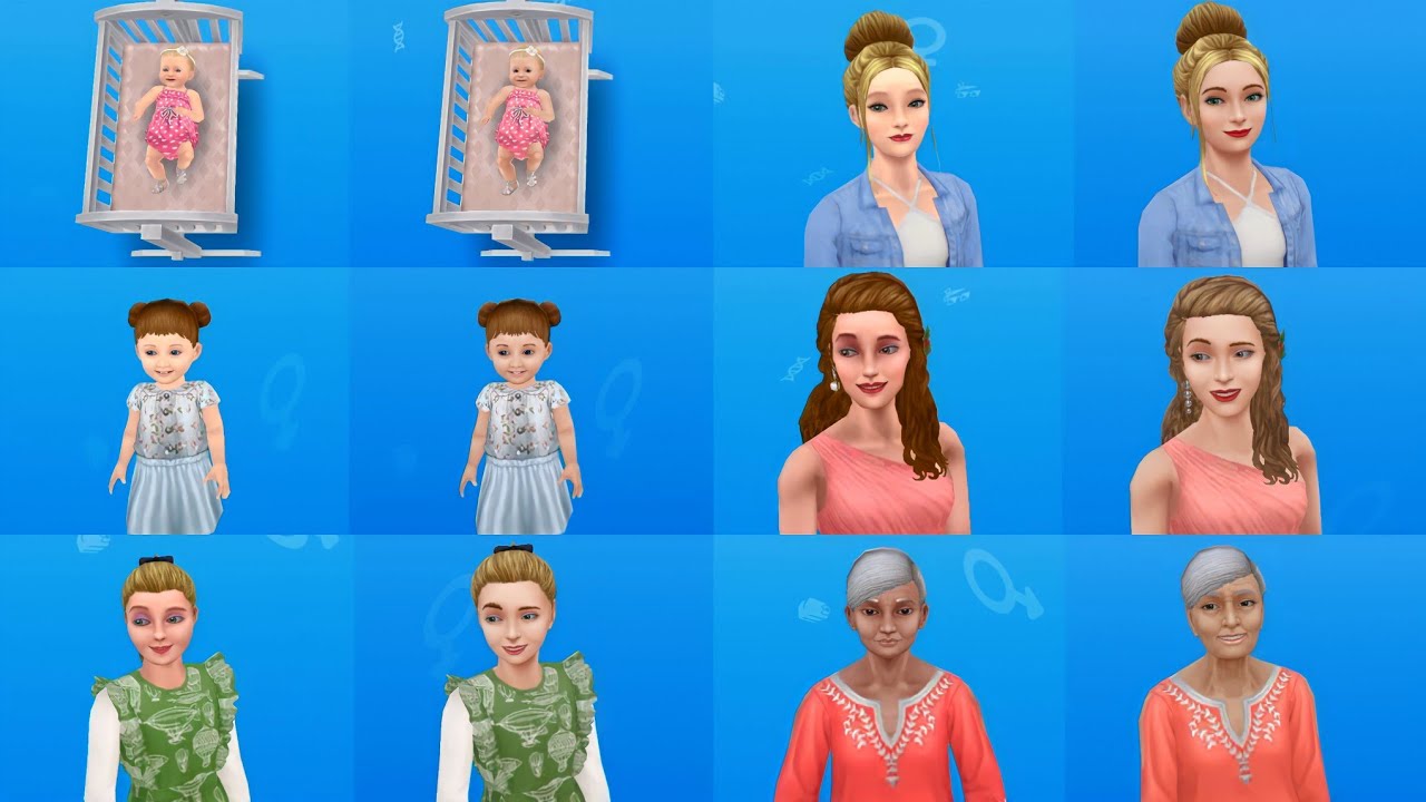 Simsfreeplay - Female Sims Old Faces Vs New Faces|Faces of the Future Update October - November 2022