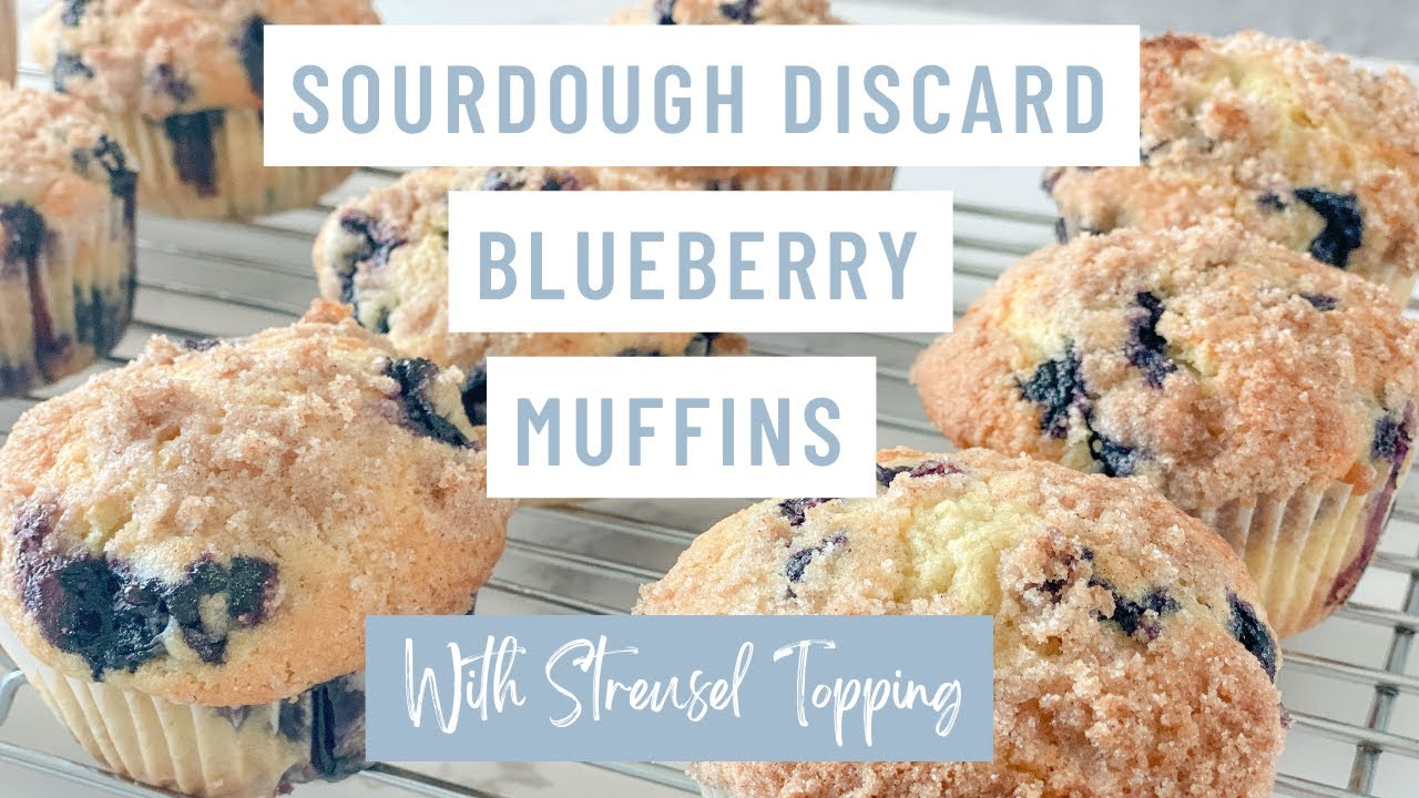 Черничные маффины на закваске с посыпкой из штрейзеля
