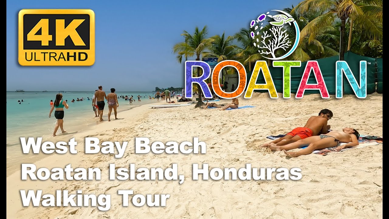 West Bay Beach on Roatan Island Coast of Honduras. MOST Unique Crystal Caribbean Waters.
