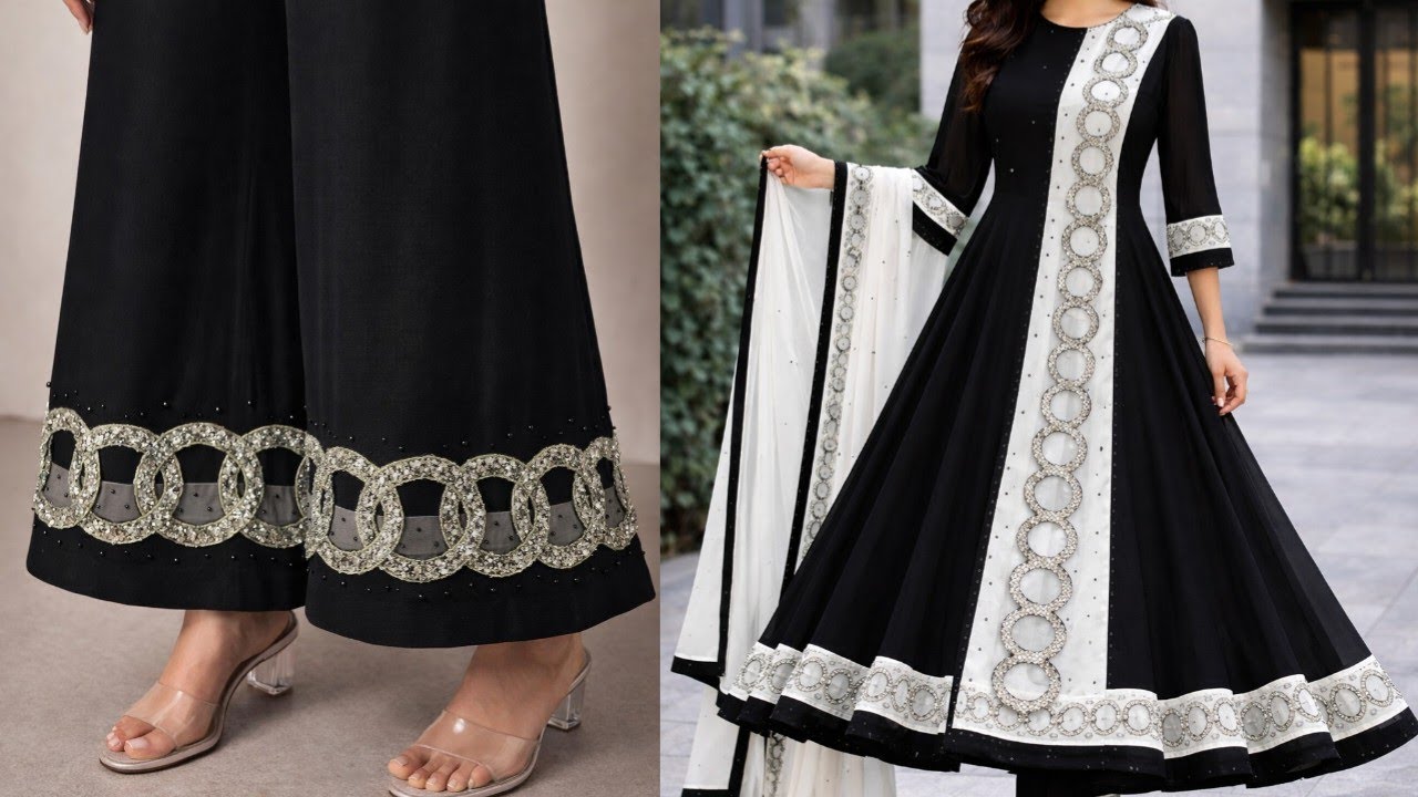 Simple Sewing Machine Cutwork Embroidery Design✨New Trouser design 2025🔥Cutwork Kurti Trouser design