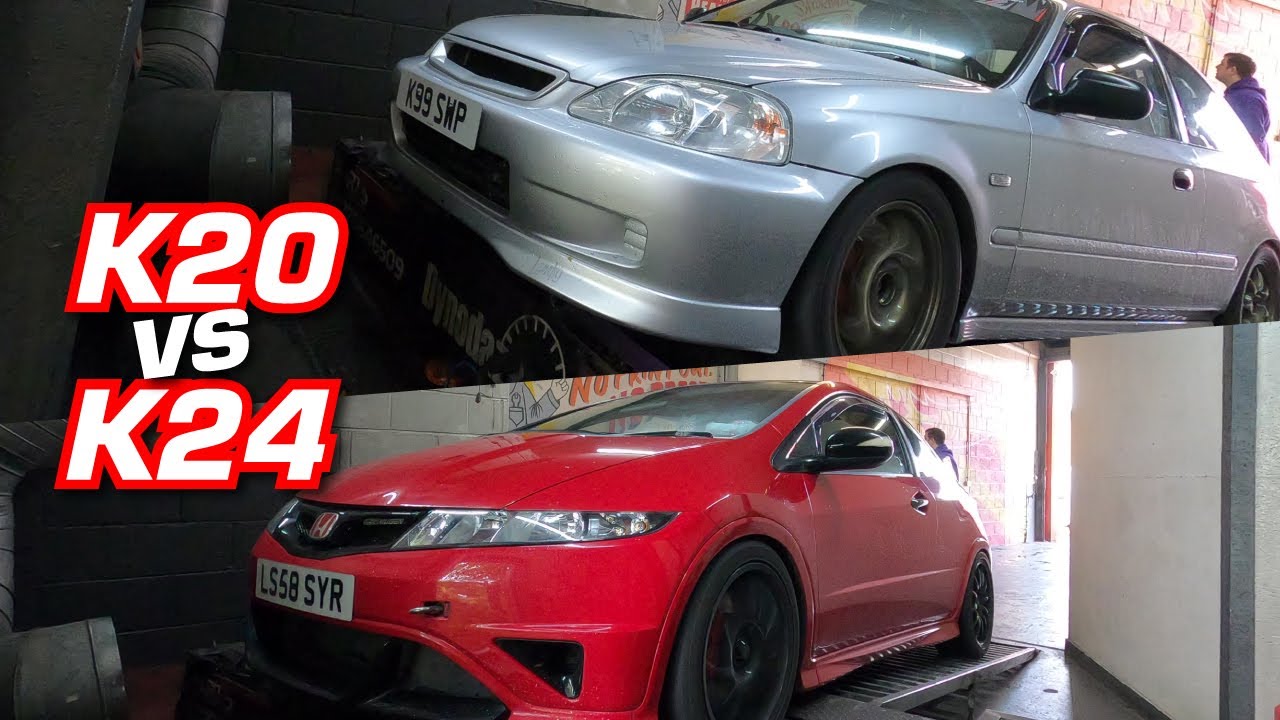 K20 vs K24 on the dyno !