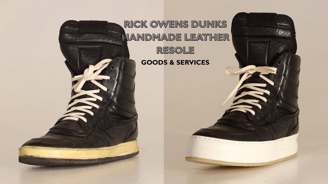 RIck Owens Dunks Handmade Leather Resole. Original Design Style.