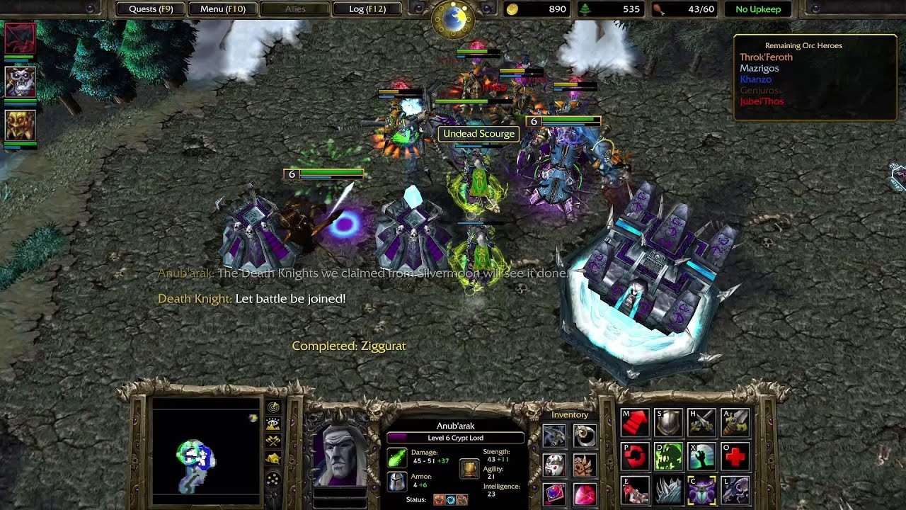 Anub'arak unleashes his Death Knights against the Orc Warlords